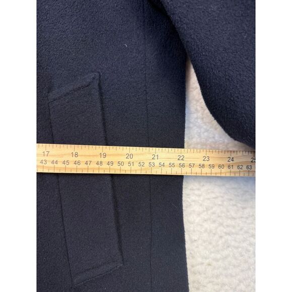 Allyn Saint George Mens Black Cashmere Blend Notch Lapel Trench Coat Size 38 - Picture 13 of 14